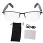 BackupMyFilesNow.com smart glasses with Bluetooth 5.4, built-in mic and speaker, IP54 proof, blue light filtering, voice control.