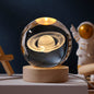 3D crystal ball night light LED lamp featuring glowing galaxy with Saturn, planets, and moon, perfect as a children's birthday gift.