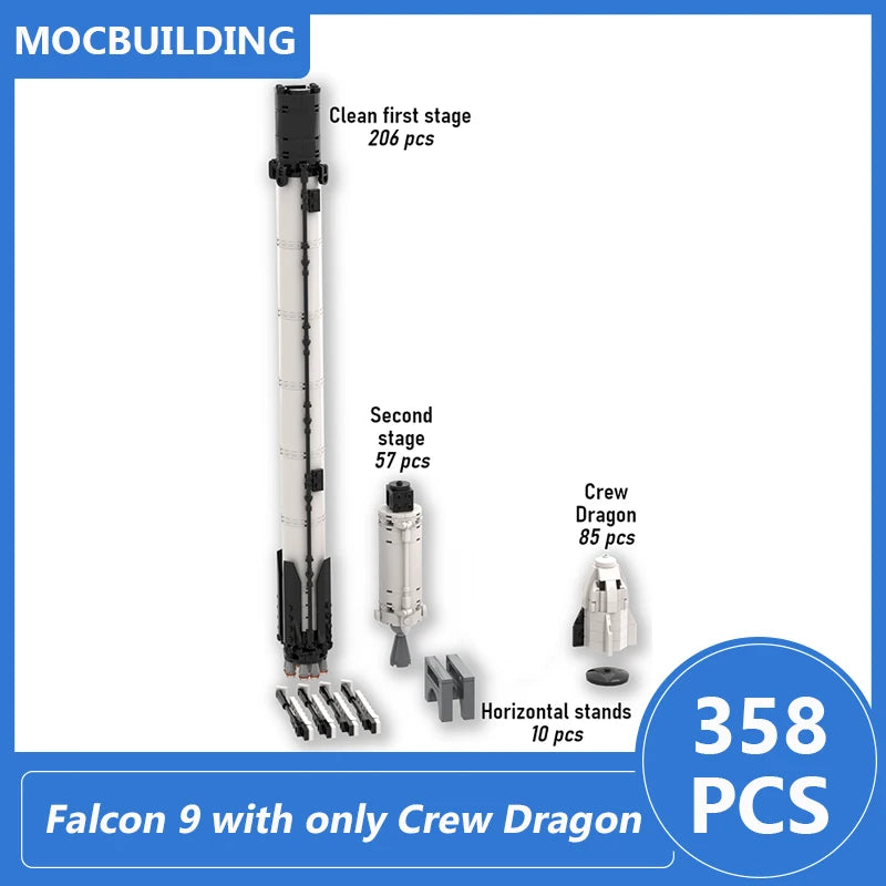 Detailed SpaceX Falcon Heavy 1:110 scale model building blocks by BACKUPMYFILESNOW.COM, featuring realistic design for educational display.