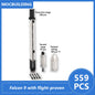 SpaceX Falcon Heavy 1:110 scale model building blocks by BACKUPMYFILESNOW.COM, featuring detailed space-themed educational display bricks