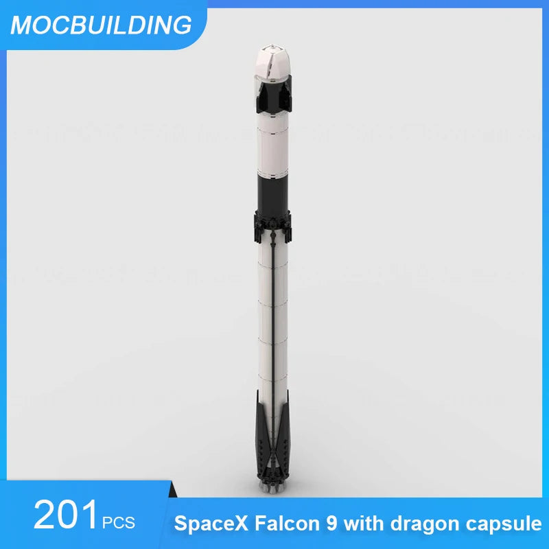 BackUpMyFilesNow® SpaceX Falcon Heavy MOC building blocks set with 173 colorful bricks for DIY space-themed educational display toys