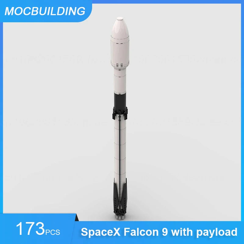 MOC SpaceX Falcon Heavy building blocks by BACKUPMYFILESNOW.COM® featuring detailed spacecraft and rocket components for display and education.