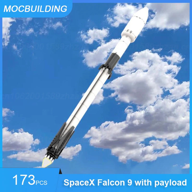 MOC SpaceX Falcon Heavy building blocks set by BACKUPMYFILESNOW.COM® featuring detailed space-themed DIY bricks for educational play