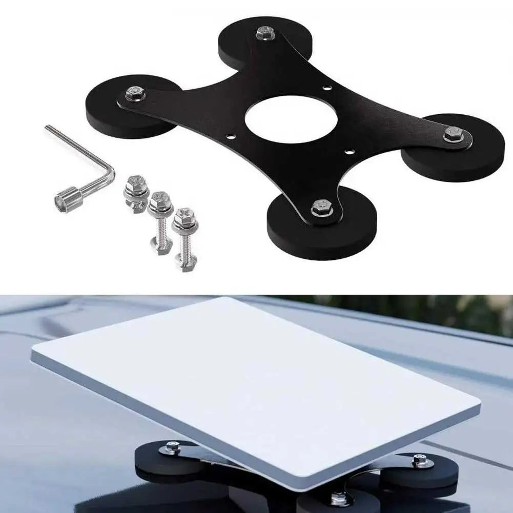 Stainless steel roof mount for Starlink Mini, magnetic, drill-free, fits car roofs and roof racks for automotive interior accessories.