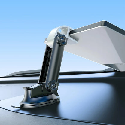 Car suction mount for Starlink Mini with 360° rotatable bracket, nano glue dashboard holder, ideal for bumpy roads.