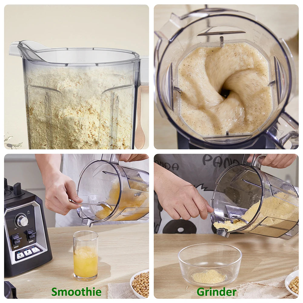 BioloMix professional kitchen smoothie blender with BPA-free 2L low-profile jar, ice crusher, food mixer, and juicer functionality.