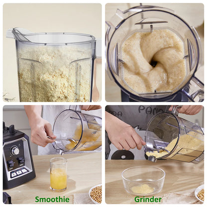 BioloMix professional kitchen smoothie blender with BPA-free 2L low-profile jar, ice crusher, food mixer, and juicer functionality.
