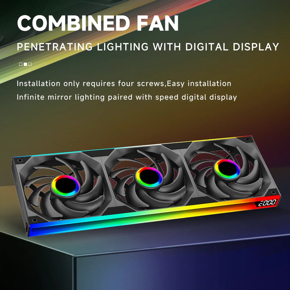 Jungle Leopard Starlink 360 digital integrated fan with ARGB lighting, 240mm chassis, silent operation, temperature control, white color