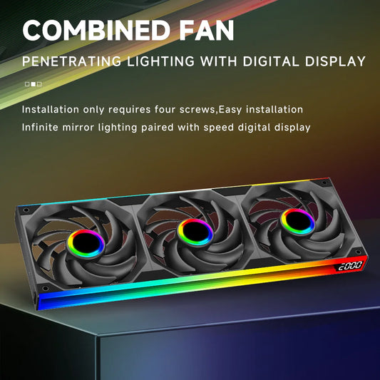 Jungle Leopard Starlink 360 digital integrated fan with ARGB lighting, 240mm chassis, silent operation, temperature control, white color
