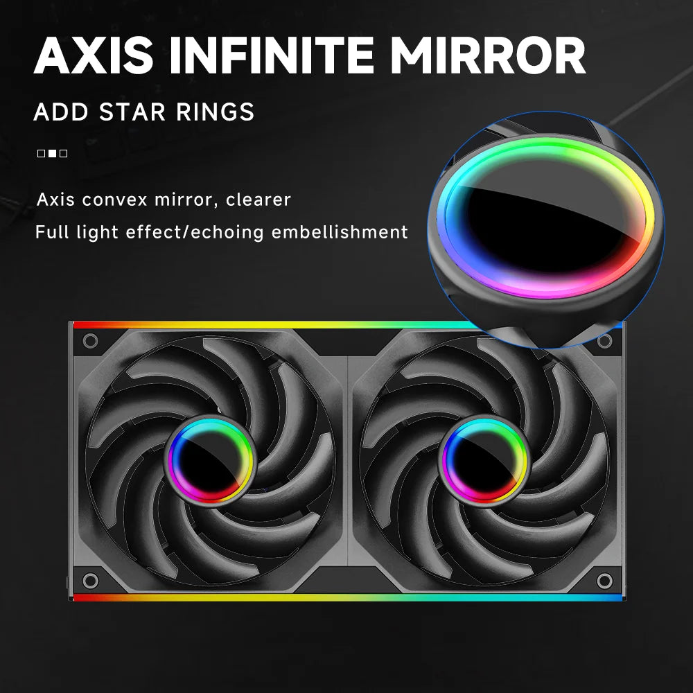 Jungle Leopard Starlink 360 digital integrated fan with ARGB lighting, 240 chassis, silent cooling, and temperature control.