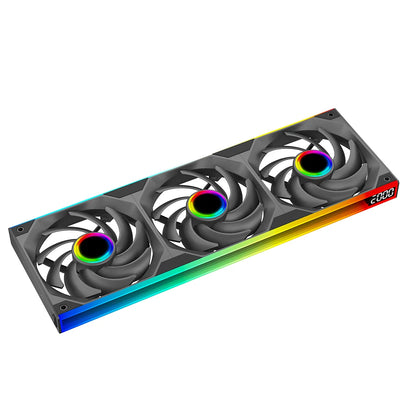 Jungle leopard Starlink 360 digital integrated fan with ARGB lighting and silent cold exhaust, designed for high-performance PC cooling.