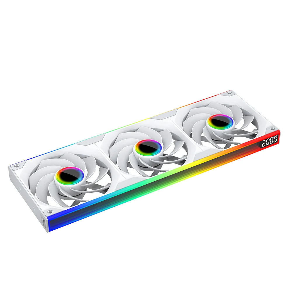 Jungle Leopard Starlink 360 digital integrated PC fan with ARGB lighting, silent cooling, and temperature control for gaming PCs.