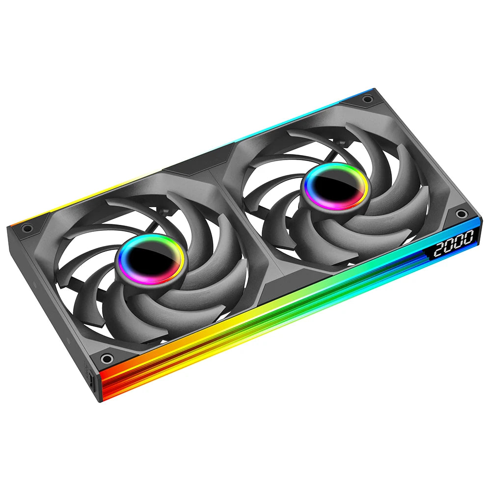 Jungle Leopard Starlink 360 Digital Integrated Fan with ARGB lighting, 240 chassis, silent operation, and temperature control.