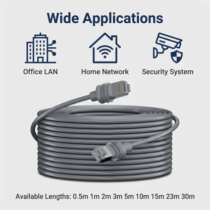 Starlink 3rd Gen router cable by BACKUPMYFILESNOW.COM® featuring waterproof gigabit Ethernet RJ45 connection for reliable internet.