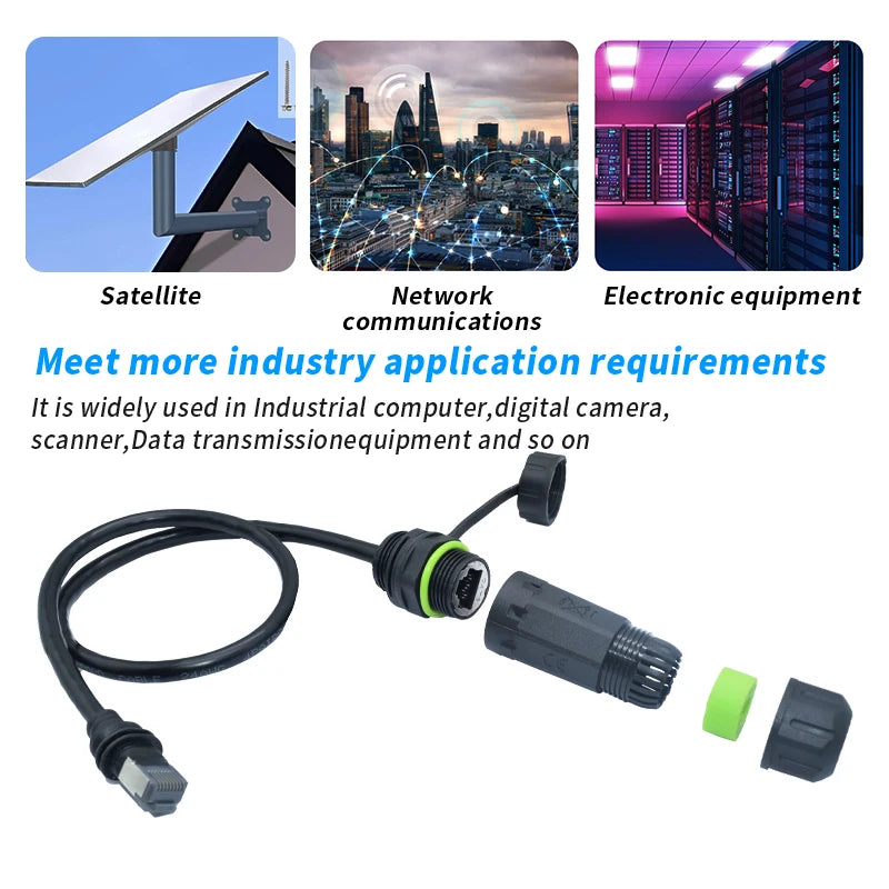 Starlink Gen 3 to CAT6 Ethernet cable connector by BACKUPMYFILESNOW.COM, 0.5m outdoor cable for fast data transmission.