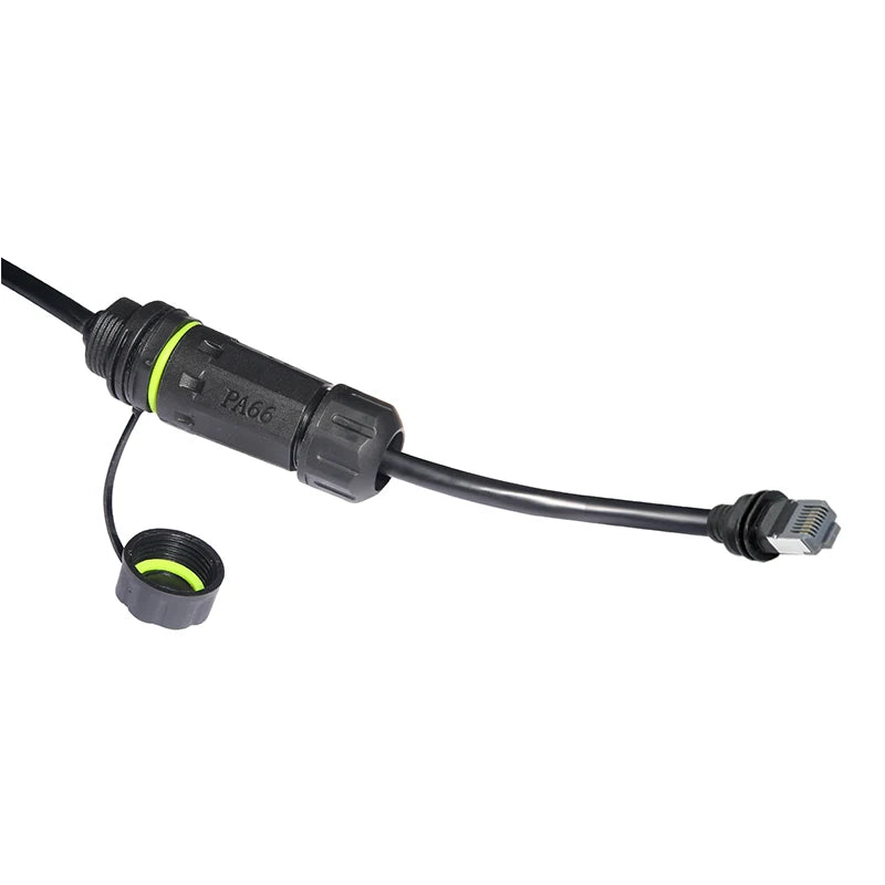 Starlink Gen 3 to CAT6 Ethernet cable connector by BACKUPMYFILESNOW.COM, outdoor-rated, 0.5m cable for fast data transmission.