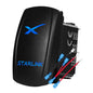 Starlink rocker switch with blue LED, waterproof, on/off button for 12V/24V Starlink mini satellite dish and Wi-Fi router.