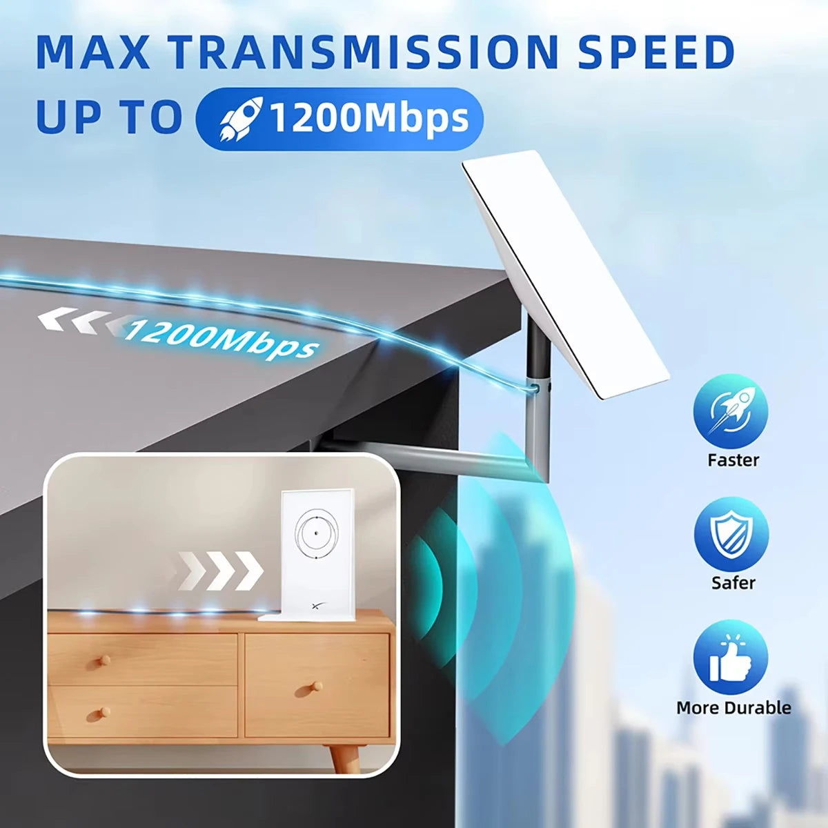 Starlink GEN2/V2 router cable by BACKUPMYFILESNOW.COM, waterproof angled 2m replacement cable for rectangular satellite.