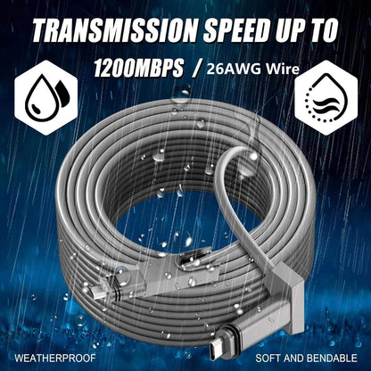 Starlink Gen 2/V2 high-speed satellite internet extension cable, 30m (100ft), compatible with Starlink V2 satellite system.