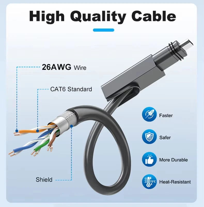 Starlink Gen2/V2 high-speed satellite internet extension cable, 30m (100ft), compatible with Starlink V2 satellite system.