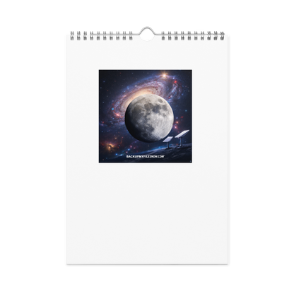 2025 wall calendar from BACKUPMYFILESNOW.COM® featuring spacious monthly grids and clean, minimal design on a white background.