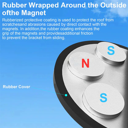Starlink Mini V4 magnetic roof mount with 12 magnetic bases, 160° tilt, metal bracket for RV, car, yacht, truck, and boat.
