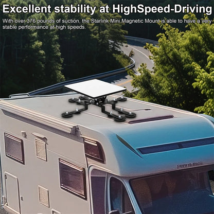 Starlink Mini V4 Magnetic Roof Mount with 12 magnetic bases, metal bracket, 160° tilt, suitable for RVs, cars, yachts, trucks
