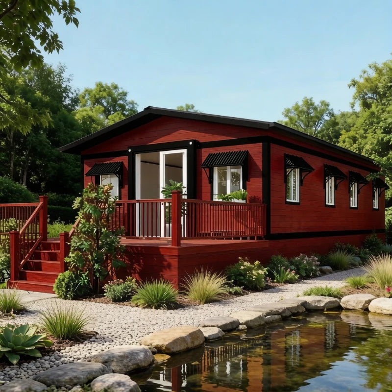 Expandable container house by BACKUPMYFILESNOW.COM, modern prefabricated tiny home with forest cabin design and garden room features.