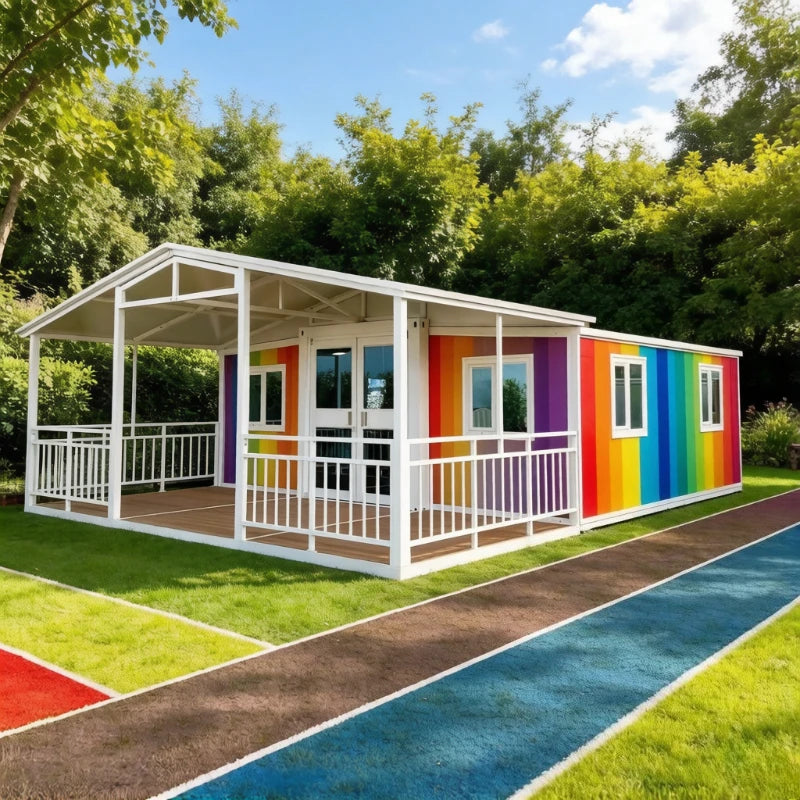 Modern 20ft and 40ft expandable container houses by BACKUPMYFILESNOW.COM®, featuring prefabricated tiny homes, forest cabins, and garden rooms.