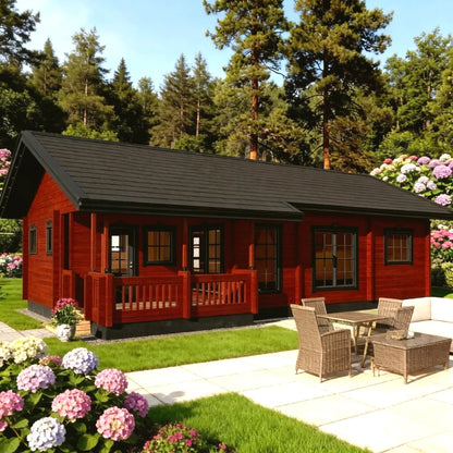 Expandable 20ft and 40ft modern container house by BACKUPMYFILESNOW.COM®, showcasing a luxury prefab tiny home in a forest setting