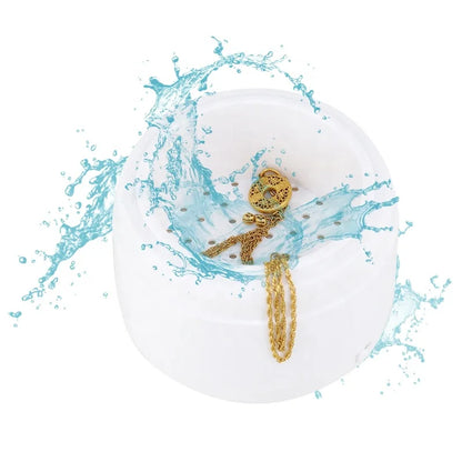 Portable jewelry cleaning machine by BackupMyFilesNow.com for rings, watches, coins, earrings, necklaces, dentures, and small metal parts.
