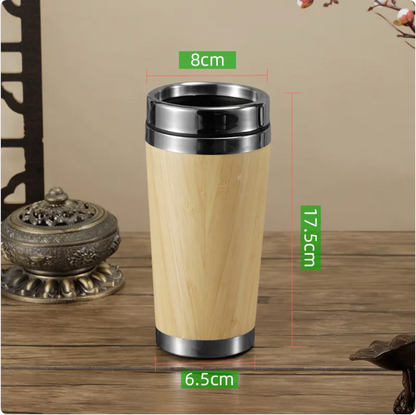 Stainless steel insulated water bottle by BACKUPMYFILESNOW.COM® with a sleek design and a screw-on lid for hot and cold drinks.