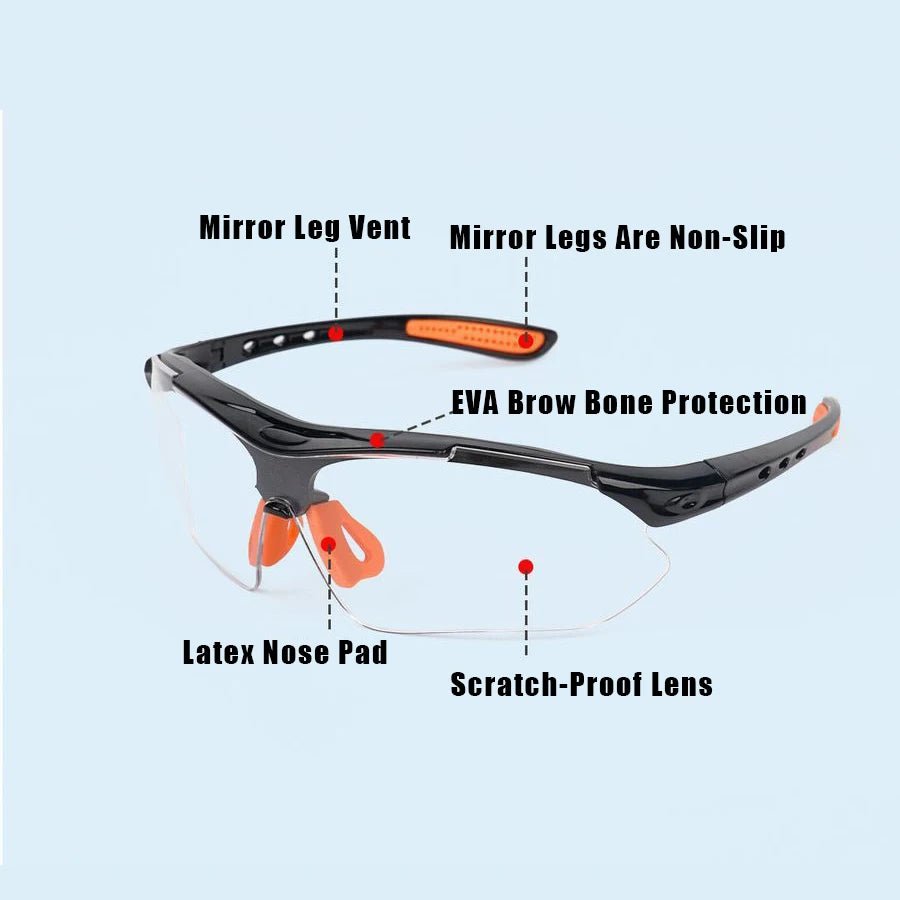 Safety goggles for cycling, lab work, and motorcycle riding with windproof, vented, and sandproof protective HD glass from BACKUPMYFILESNOW.COM®