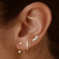 Set of 3 zircon hoop earrings for women featuring stainless steel huggies, ideal for cartilage piercing and everyday jewelry.