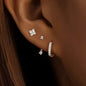 Three pairs of zircon hoop earrings for women, stainless steel cartilage earrings, featuring delicate, shiny designs for piercing jewelry.