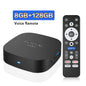 BackupMyFilesNow T1+ Smart TV Box with Android, 8GB RAM, 128GB ROM, 8K Ultra HD, WiFi 6, Bluetooth 5.4, dual UI.