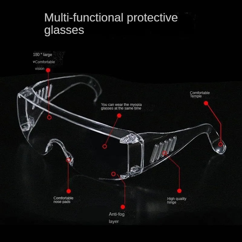 Industrial safety goggles by BACKUPMYFILESNOW.COM® with anti-splash, impact, fog, and droplet protection for riding and security use.