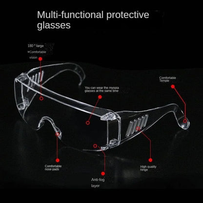 Industrial safety goggles by BACKUPMYFILESNOW.COM® with anti-splash, impact, fog, and droplet protection for riding and security use.