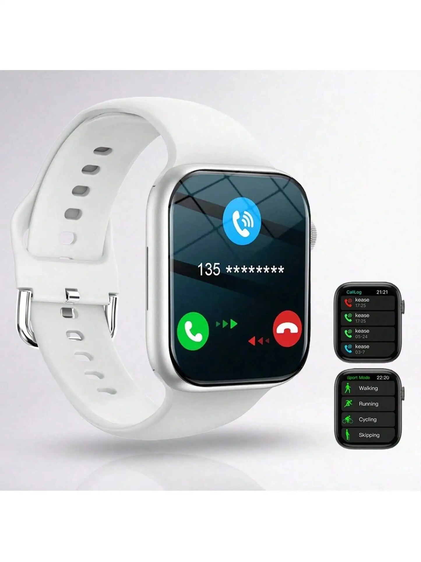 Black BackupMyFilesNow.com smart watch with wireless call dial, multi-sport mode, app reminders, compatible with iPhone and Android.