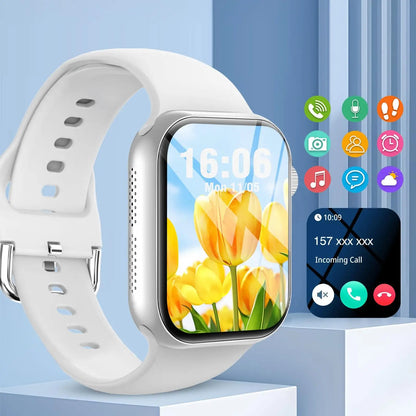 Black BackupMyFilesNow.com smart watch with wireless call dial, multi-sport mode, app reminders, compatible with iPhone and Android.