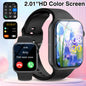 Black BackupMyFilesNow.com smart watch with wireless call dial, multi-sport mode, app reminders, compatible with iPhone and Android.