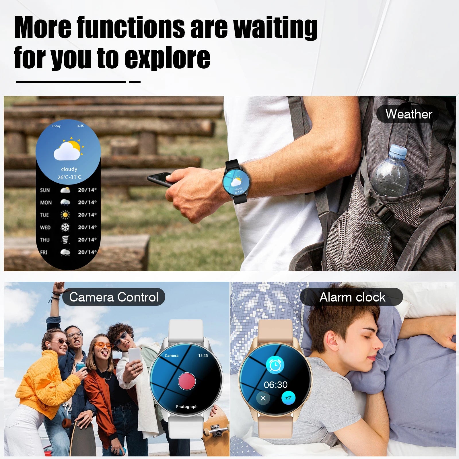 Black BackupMyFilesNow.com smart watch with wireless call dial, multi-sport mode, app reminders, compatible with iPhone and Android.
