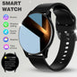 Black BackupMyFilesNow.com smart watch with wireless call dial, multi-sport mode, app reminders, compatible with iPhone and Android.