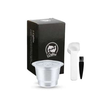 Reusable steel coffee pod filters for Nespresso Mini C30 D30 Pixie espresso machines, designed for eco-friendly capsule brewing.