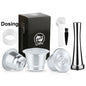 Reusable steel Nespresso coffee pod filter for Mini C30, D30, and Pixie coffee makers, designed for eco-friendly espresso brewing.