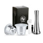 Reusable steel coffee pod filters for Nespresso Mini C30 D30 Pixie, compatible with espresso coffee capsules.