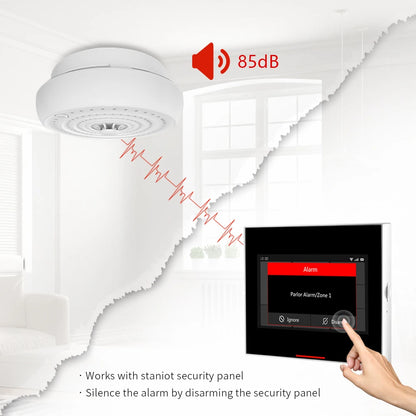 Wireless heat detector by BackupMyFilesNow.com, high-decibel fireproof temperature sensor with 10-year battery for smart home alarms.