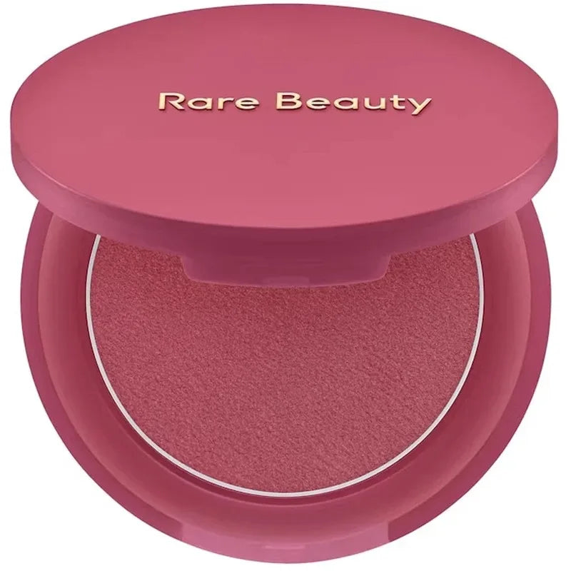 Rare Beauty Soft Pinch Matte Bouncy Cream-to-Powder Blush in a lightweight, natural makeup look with a airy, cushiony texture.