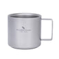 Boundless Voyage titanium double-wall coffee cup, 220ml mini camping mug, lightweight outdoor tableware with handle.