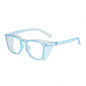 Transparent anti-blue safety glasses with splash, debris, sand, and shock-resistant goggles for riding and protective use.